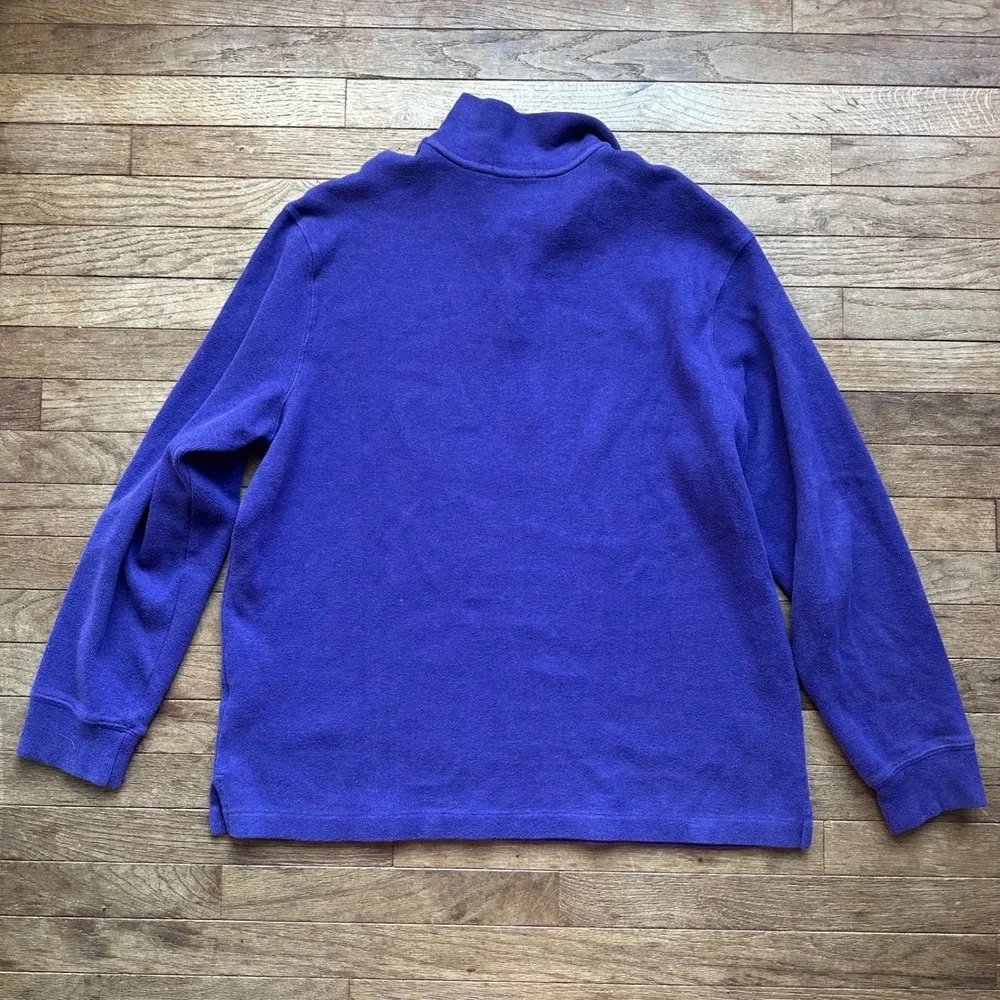Vintage Polo Ralph Lauren‎ Mens XL Purple 1/4 Zip Long Sleeve Pullover Sweater